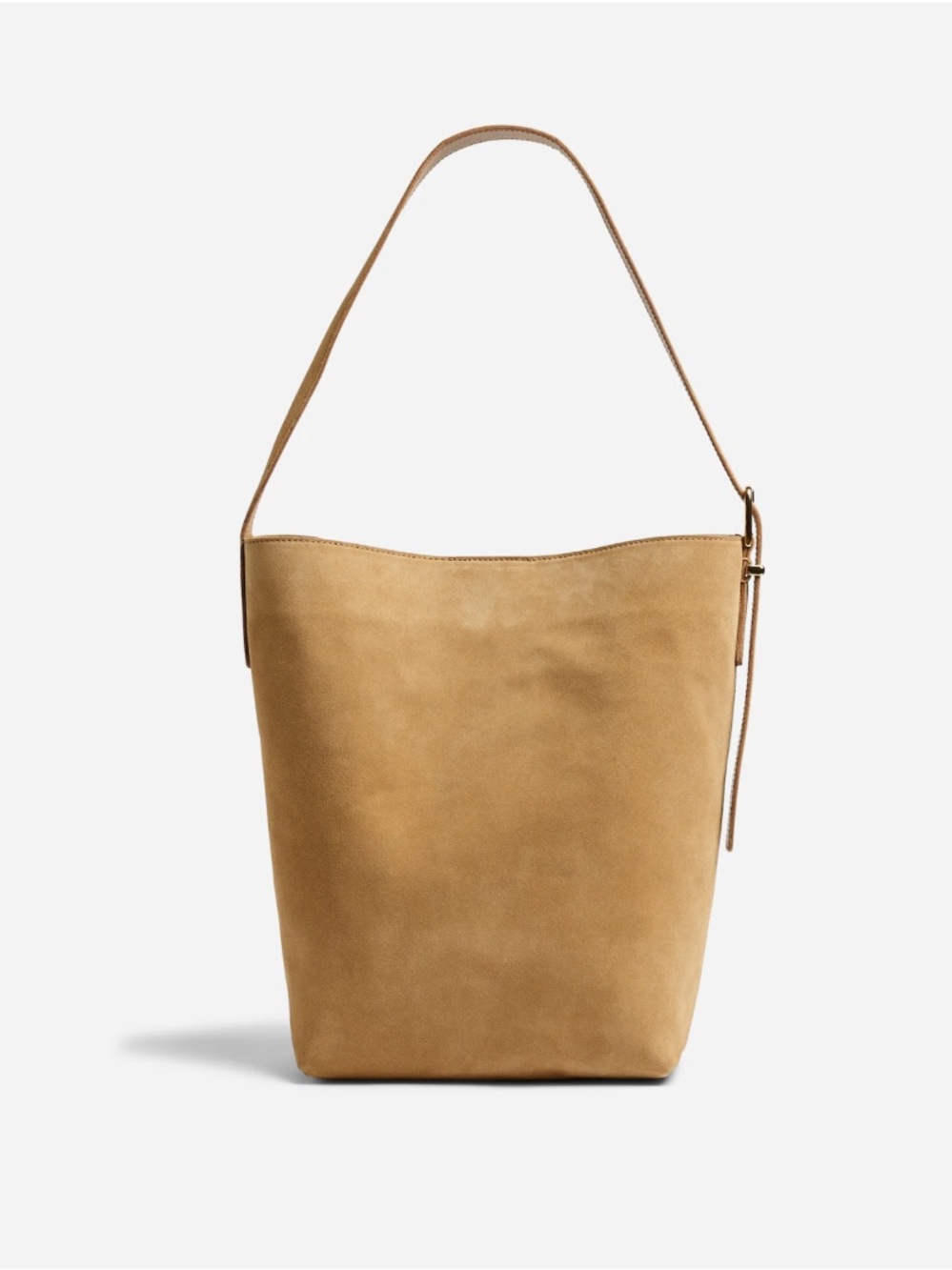 Madewell The Essential Bucket Tote in Tawny Khaki Suede Boho Chic Minimalist - Picture 2 of 10